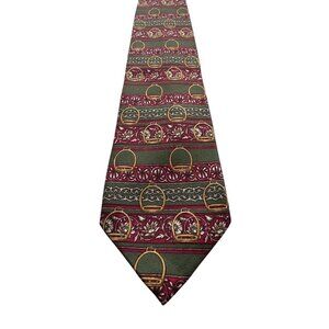 Richel Eljo’s University Of Virginia 100% Silk Tie Green &Red Birdcage Flower